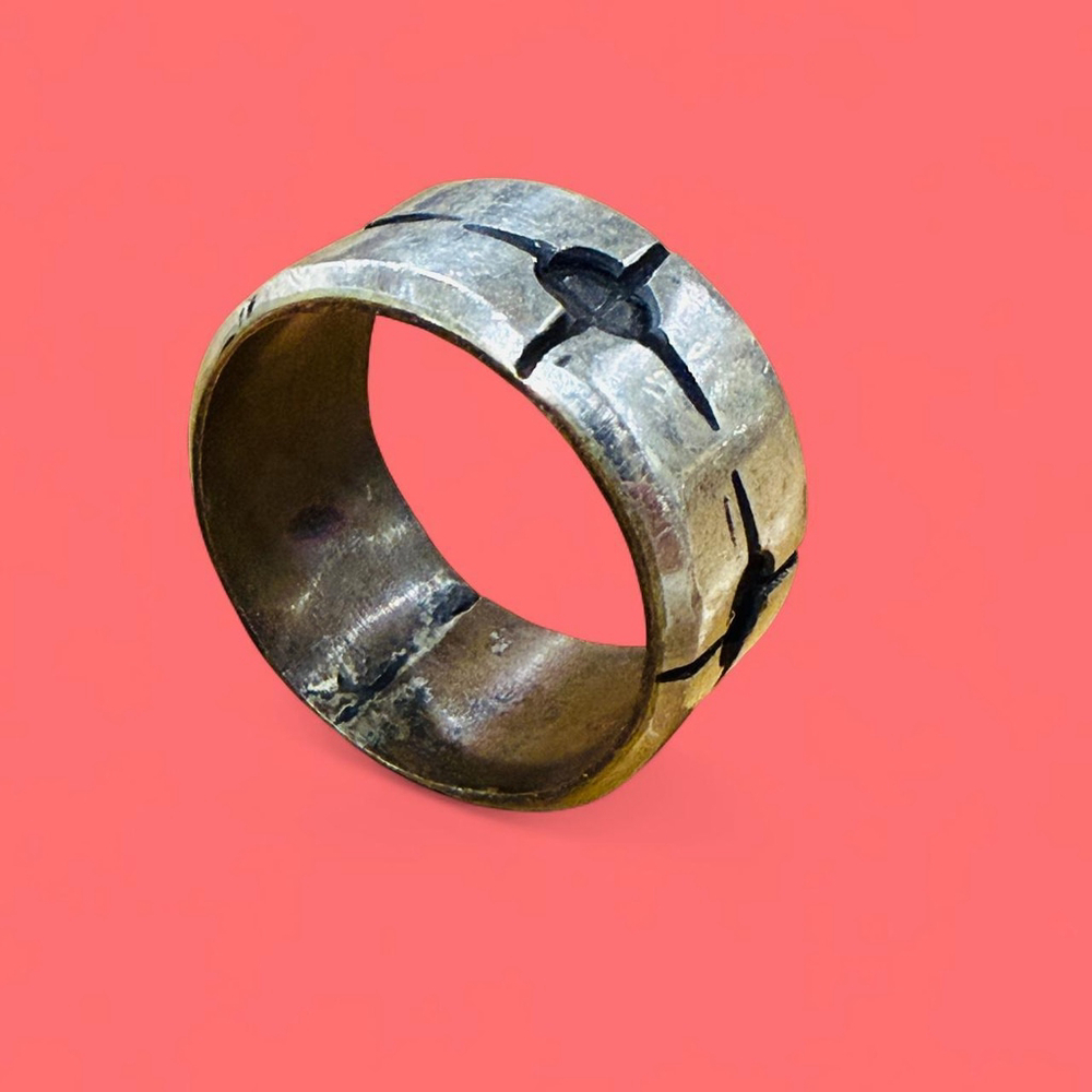 Silver Handmade Cross Men’s Ring 11
